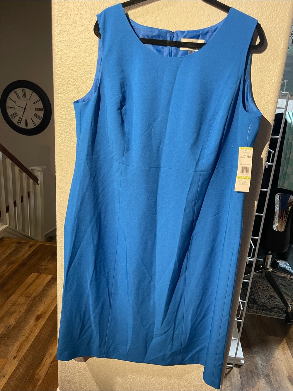 Le Suit Bold Cobalt Sleeveless Sheath Dress Sz 18W NWt